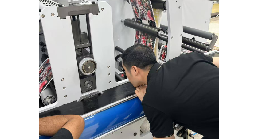 A close-up look at the Weigang ZJR-450G flexo press.